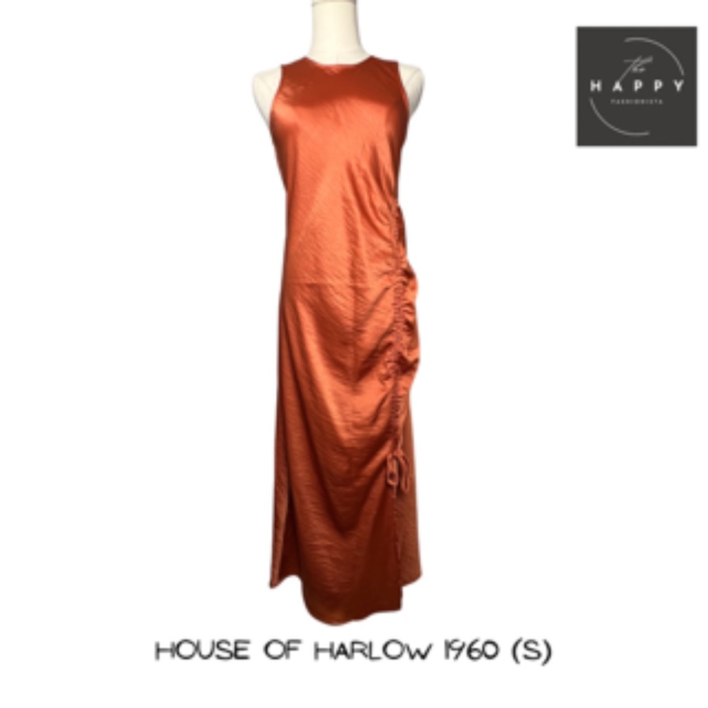 NWT House of Harlow 1960 Rust Color Satin Dress (S)